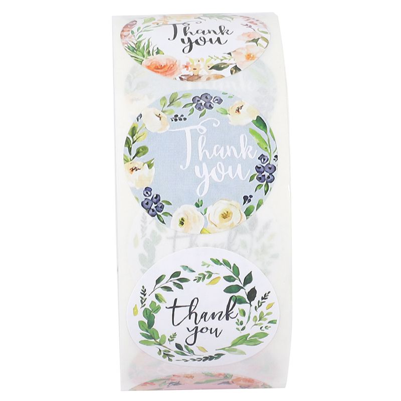 500 cái / cuộn 8 loại hoa thank you sticker for seal label scrapbooking christmas sticke trang trí sticker văn phòng phẩm sticker