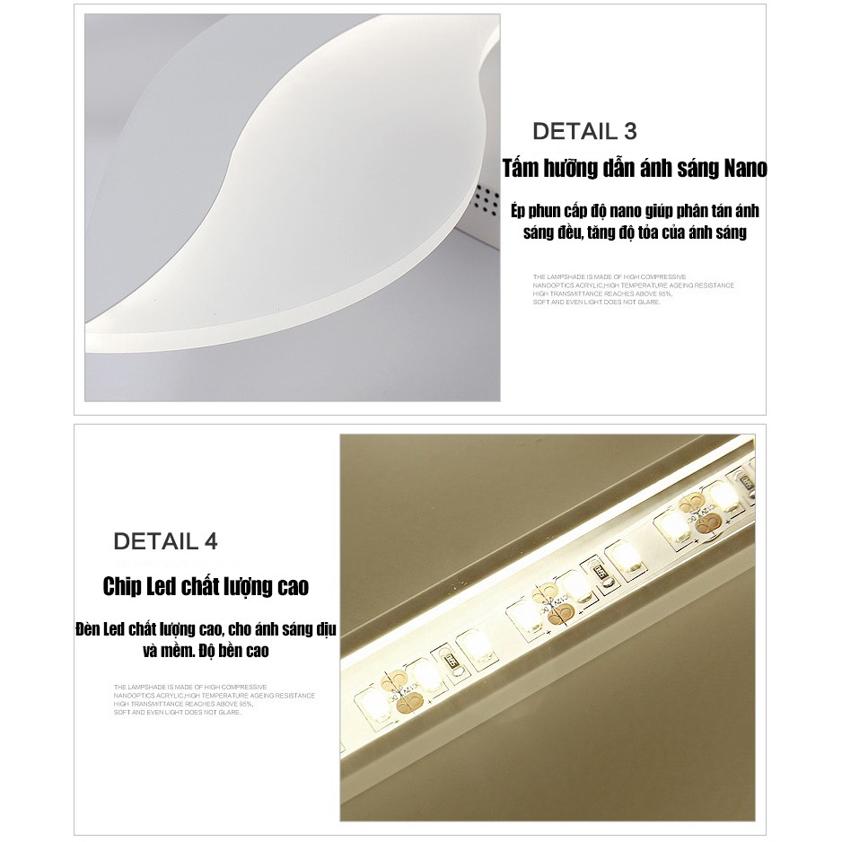 Đèn Ốp Trần Đèn Led Ốp Nổi Trần Thạch Cao Siêu Sáng Mẫu V7/ TT7 Trang Trí Phòng Khách 3 Chế Độ Sáng Kèm Điều Khiển