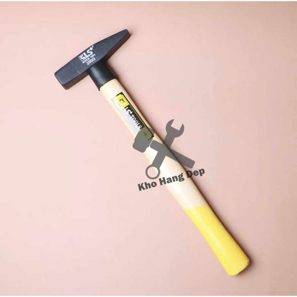 Búa thép cơ khí 2 đầu có đầu dẹp cán gỗ LS+ cao cấp