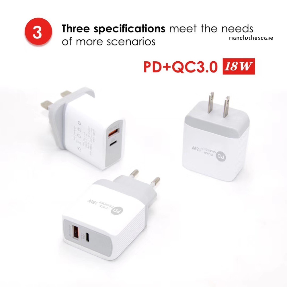 Củ Sạc Nhanh Pd 18w Qc3.0 Usb 5v / 3a Cho Điện Thoại