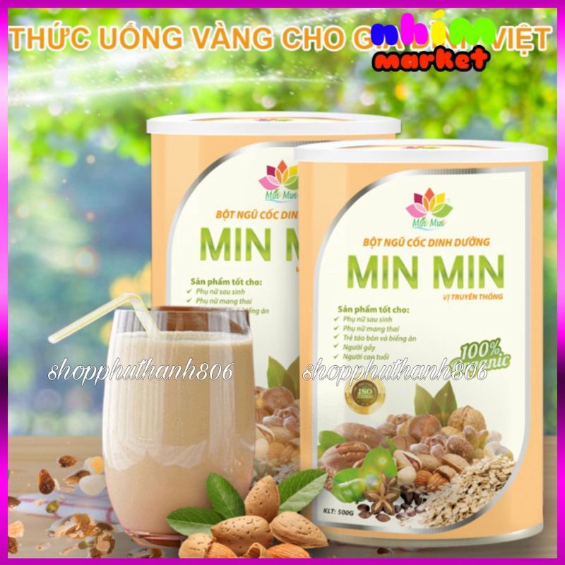 Ngũ cốc lợi sữa Min Mi - Ngũ Cốc mẹ bầu MinMim 1hộp 500g - Ngũ cốc Min Mi ngũ cốc hena