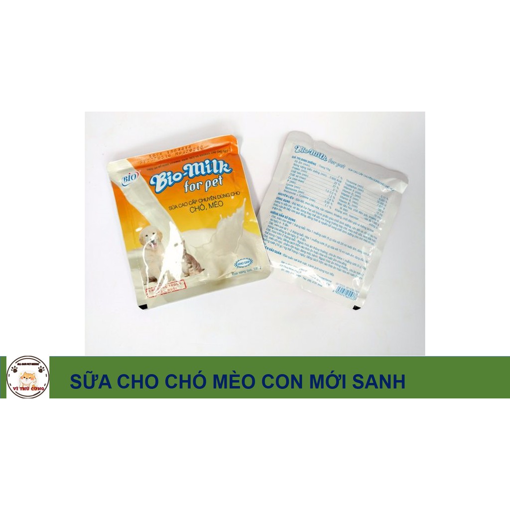 1 GÓI SỮA BIO-MILK CHO CHÓ MÈO GÓI 100g