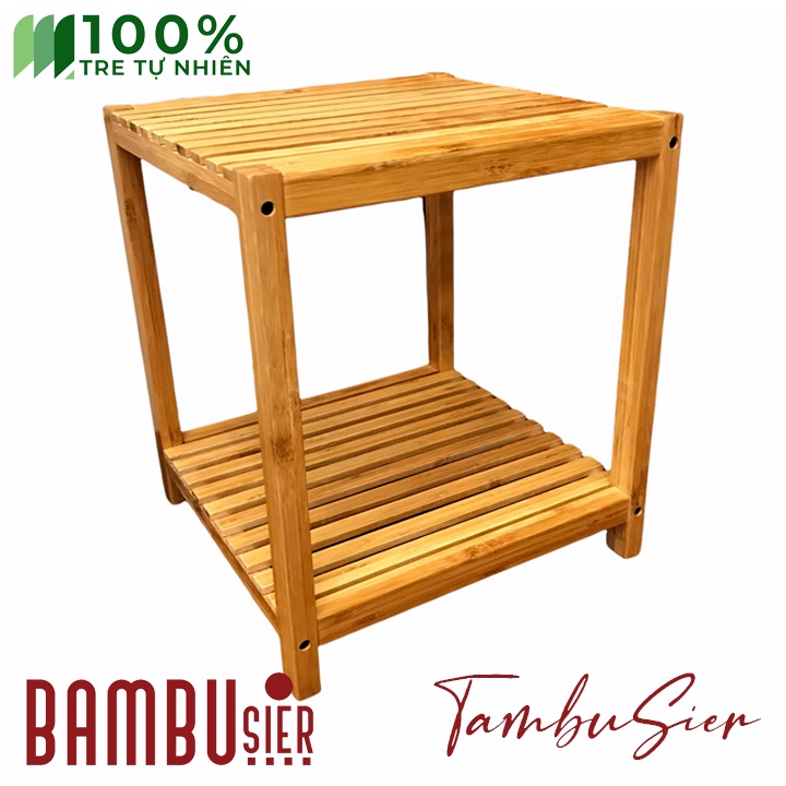 [BAMBOO] Kệ gỗ tre đa năng 2 tầng - Tab đầu giường đồ gỗ tre cao cấp [CATANIA-V2]