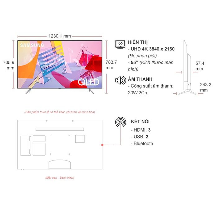 Smart Tivi QLED Samsung 4K 55 inch QA55Q65TAKXXV (Miễn phí giao tại HCM-ngoài tỉnh liên hệ shop)