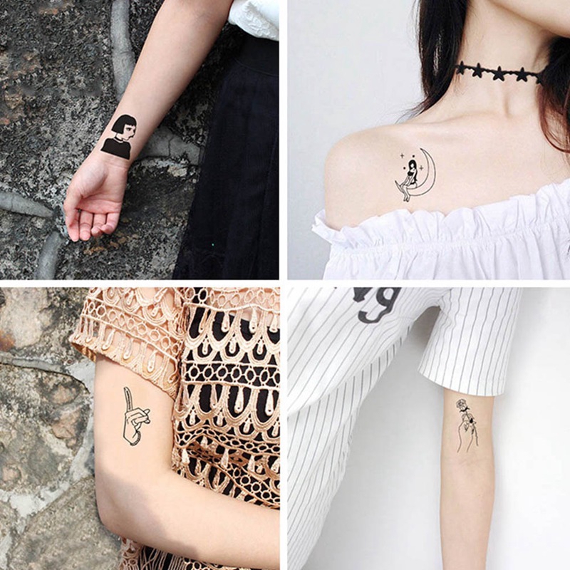 Set 5 Miếng Dán Hình Xăm Tạm Thời Quyến Rũ Cho Nữ