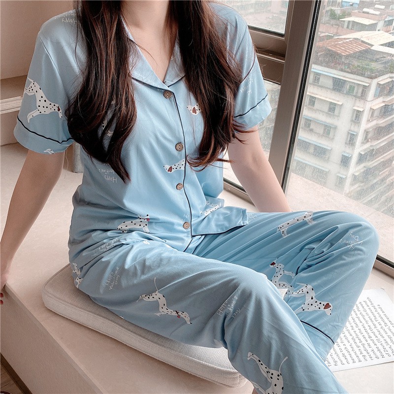 Pijama, Bộ Ngủ Nữ cotton thun ngắn tay quần dài CDCP01 | BigBuy360 - bigbuy360.vn