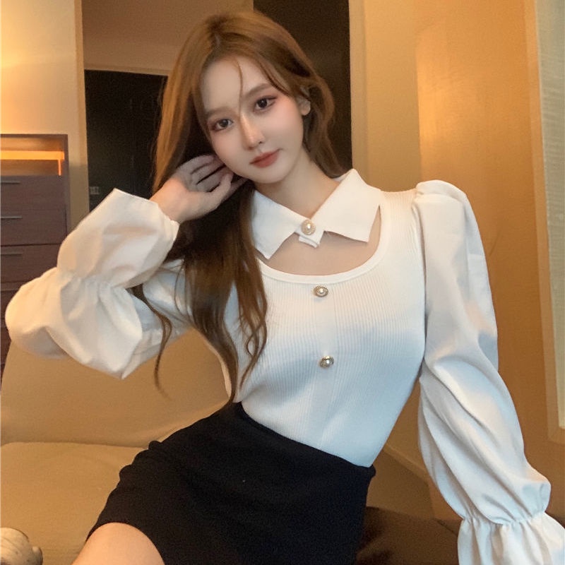 SP2022 Spring And Autumn Fashion gold hand silk shirt