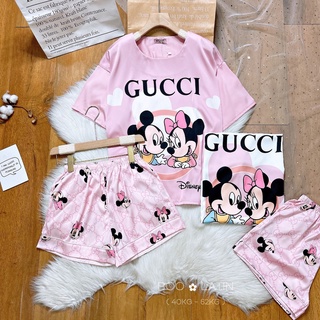 Đồ bộ latin cổ tròn hoạt hình mẫu mickey gg hồng