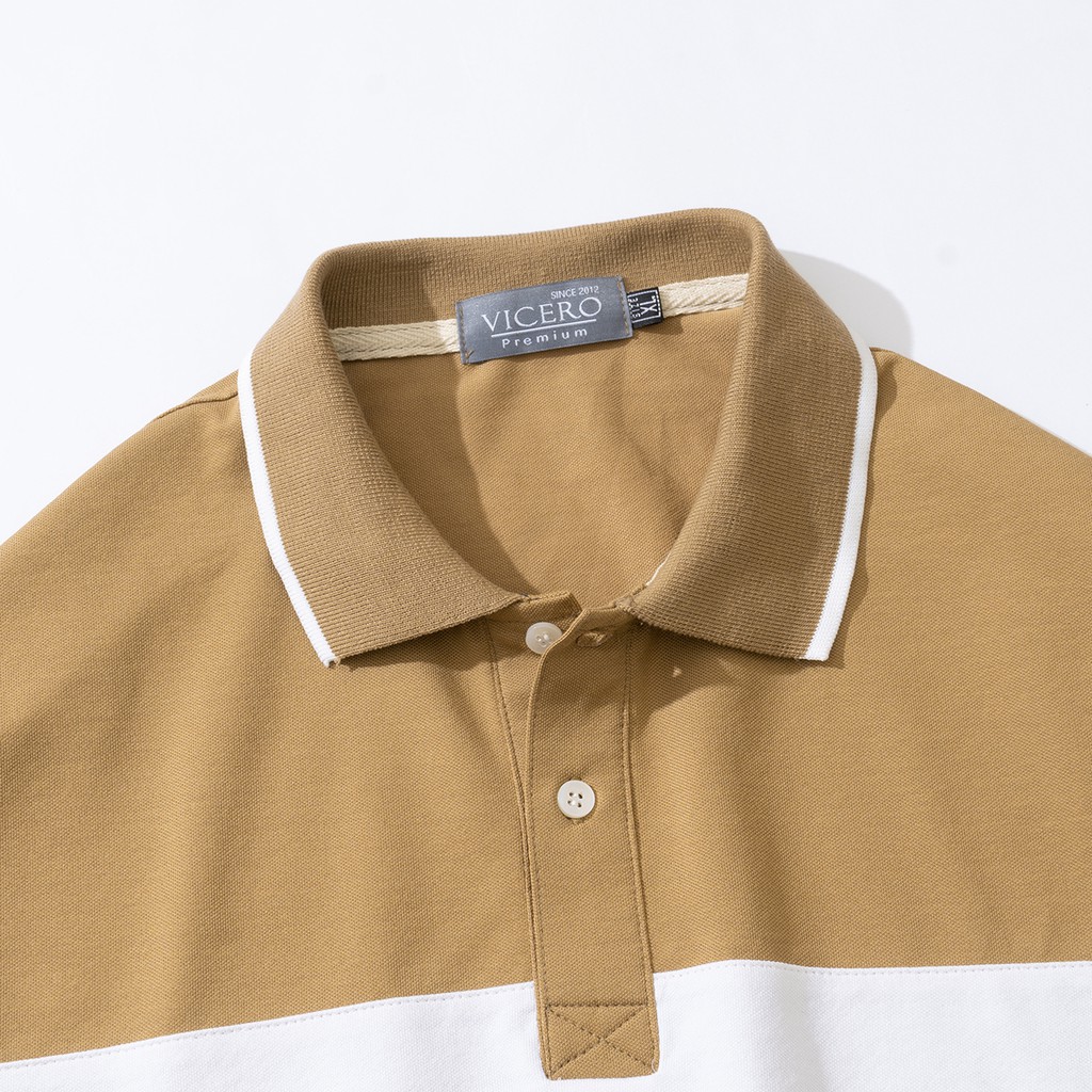 Áo Thun Nam Polo Có Cổ Tay Ngắn Phối Màu Cao Cấp VICERO