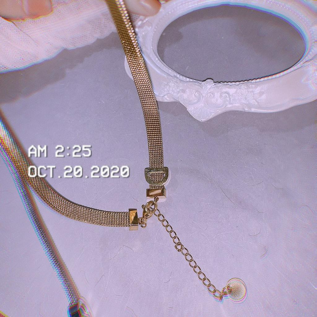 vòng cổ Mạ Vàng Mặt Chữ Đính Đá Sang Trọng Cho Nữ