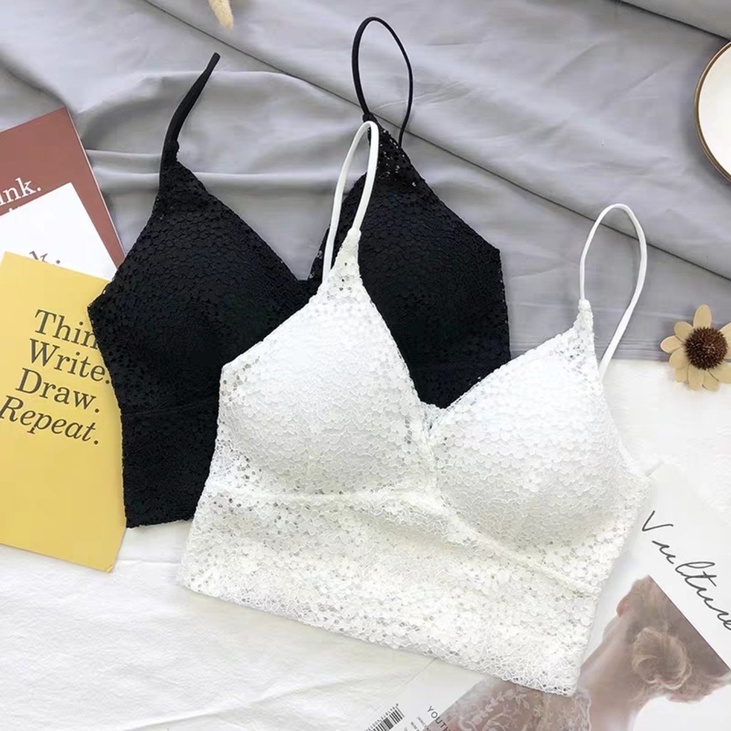 Áo Nữ Bra Croptop Ren Hoa Dây Mảnh Sexy Thoáng Mát FLA03 | BigBuy360 - bigbuy360.vn