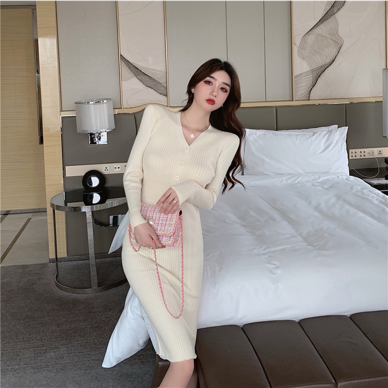 [Choé Store] Váy len body, váy len tăm cổ 3 phân, dáng ôm qua gối, chất len dày dặn [HÀNG CÓ SẴN] | BigBuy360 - bigbuy360.vn