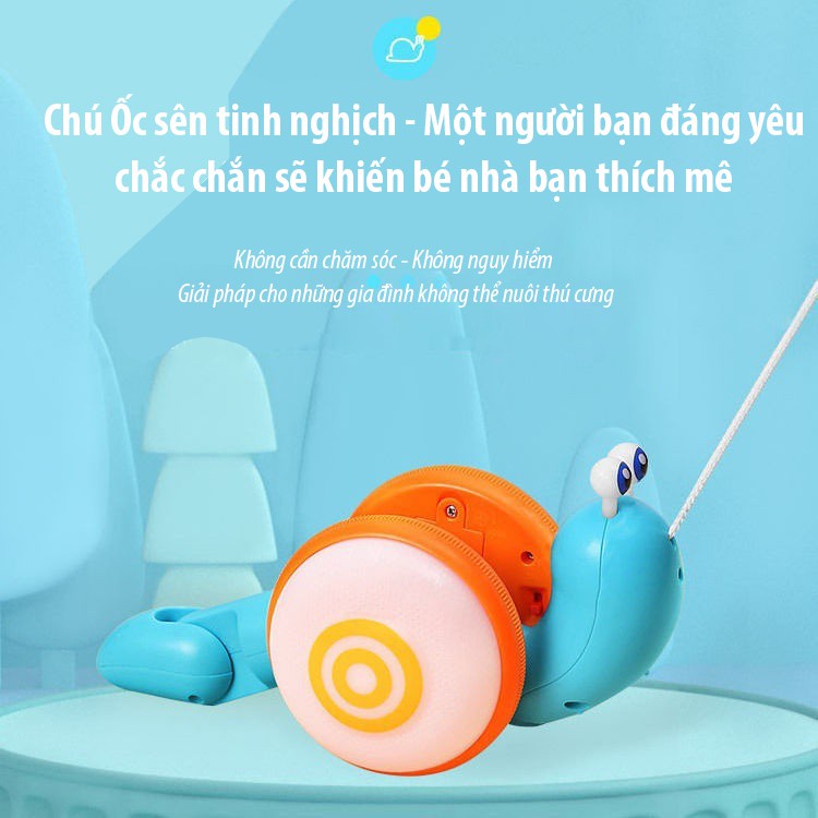 Đồ Chơi Ốc Sên TURBO Có Dây Kéo Có Nhạc Và Có Đèn Cho Bé Yêu