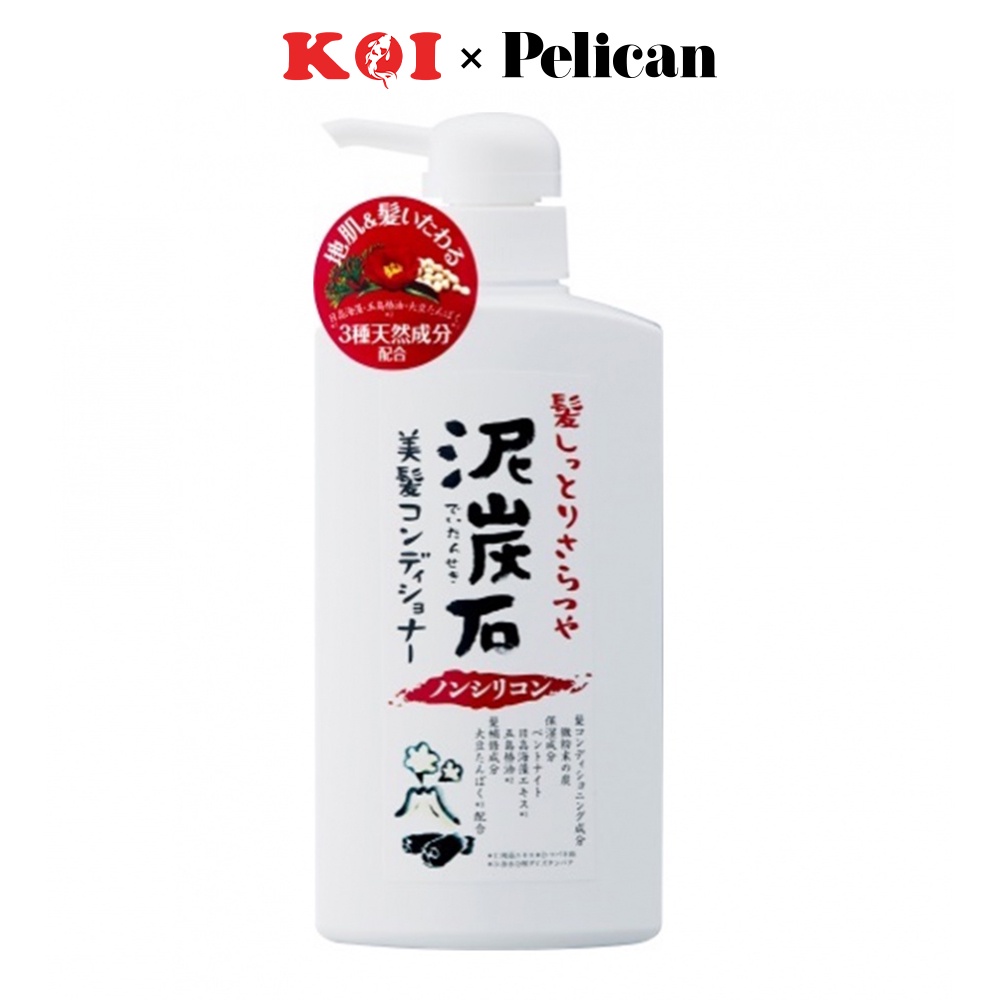 Dầu xả chiết xuất từ than tre và bùn tro núi lửa Pelican 500ml