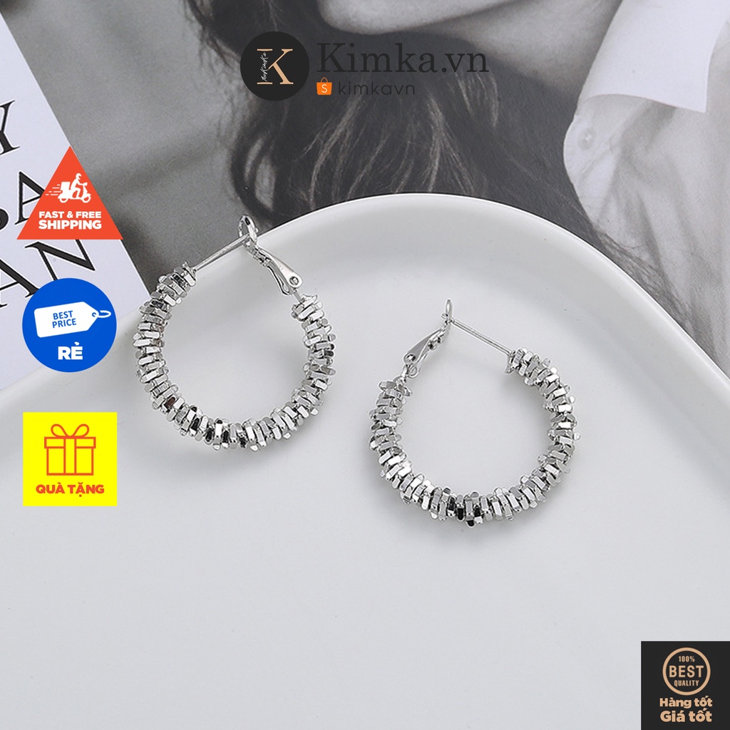 (067) Khuyên Tai Bạc Xoắn Siêu Sáng Phong Cách Đơn Giản Thời Trang