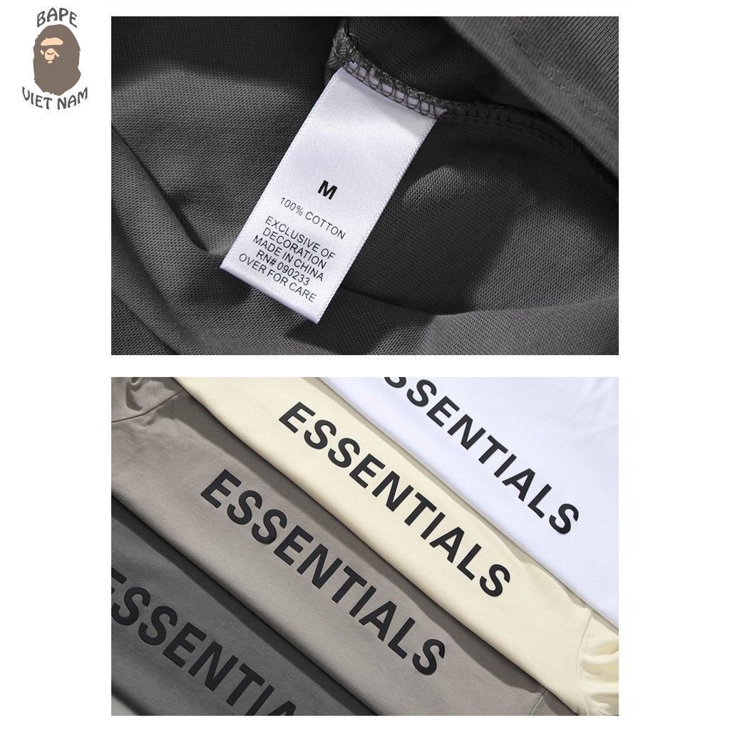 Tee Essentials 3D silicon logo, áo thun FOG logo dập nổi, áo phông FOG, tee Fear of god nhiều màu SS2021