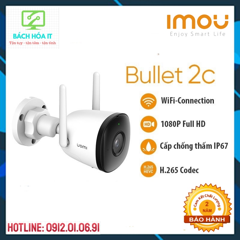 Camera IP WiFi Ngoài Trời 2M IMOU F22P Bullet 2C, hàng chính hãng bảo hành 24 tháng | BigBuy360 - bigbuy360.vn