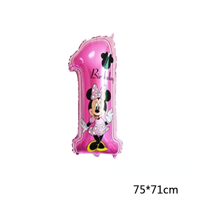Bong Bóng Phim Nhôm Hình Chuột Mickey Minnie Disney Trang Trí Tiệc Sinh Nhật Đầu Tiên
