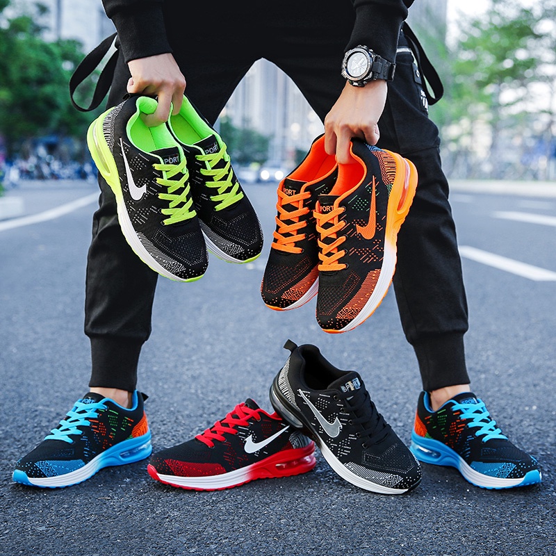 Giày chạy bộ đệm khí thời trang nam và nữ Giày 5 màu giày tình nhân phiên bản Hàn Quốc giày thể thao lưới thoáng khí giày chạy bộ ngoài trời xu hướng giày thể thao giày cao thoáng khí giày thường