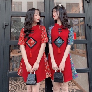 Đầm Cổ Tàu Xuân Gấm Cao Cấp