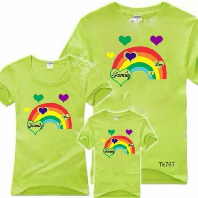Áo thun gia đình màu hồng 3/4/5 người chất cotton mịn mát giá sĩ