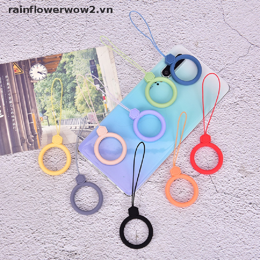 Vòng Nhẫn Silicon Ngắn Đeo Ngón Tay Chống Thất Lạc Thông Dụng Gắn Điện Thoại