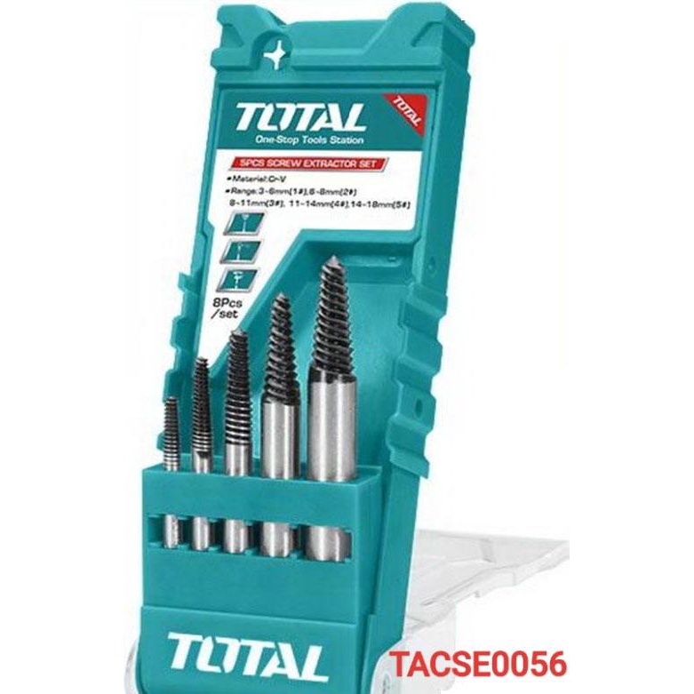 3-18mm Bộ mũi taro lấy ốc gãy 5 chi tiết Total TACSE0056