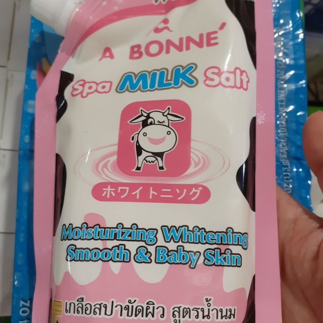 Muối sữa tắm trắng Triple white a bonne' spa milk salt làm sạch da và mịn da, hương thơm nhẹ nhàng.