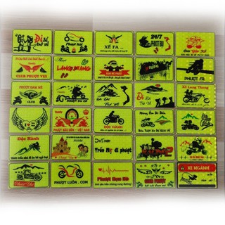 logo phượt . tem phản quang ( combo 30 logo )
