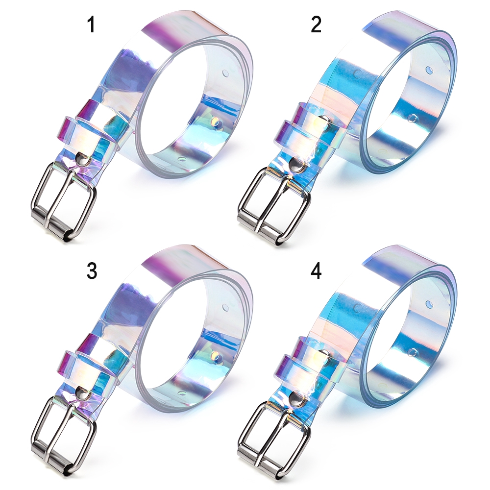 Thắt lưng trong suốt phối hiệu ứng phản quang thiết kế bản lớn- dây nịt nam nữ UNISEX phong cách ulzzang,TONGKHOQUANAONU
