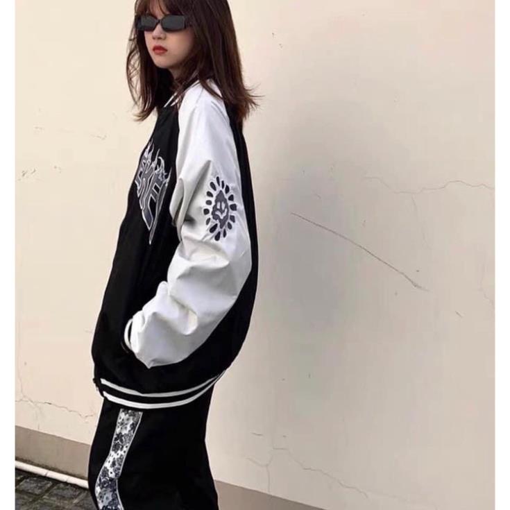 Áo Khoác Bomber Hoạ Tiết Lửa Thời Trang Thu Đông Nam Nữ Hàng 1 Lớp Form Rộng Freesize Hot 2021