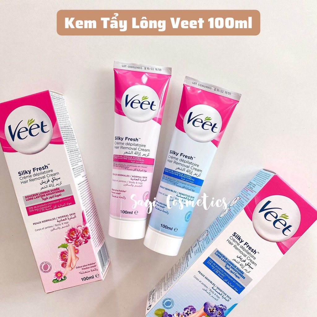 Kem tẩy lông veet pháp 100ml, tẩy lông tay, tẩy lông chân, tẩy lông nách, tẩy lông vùng kín an toàn hiệu quả