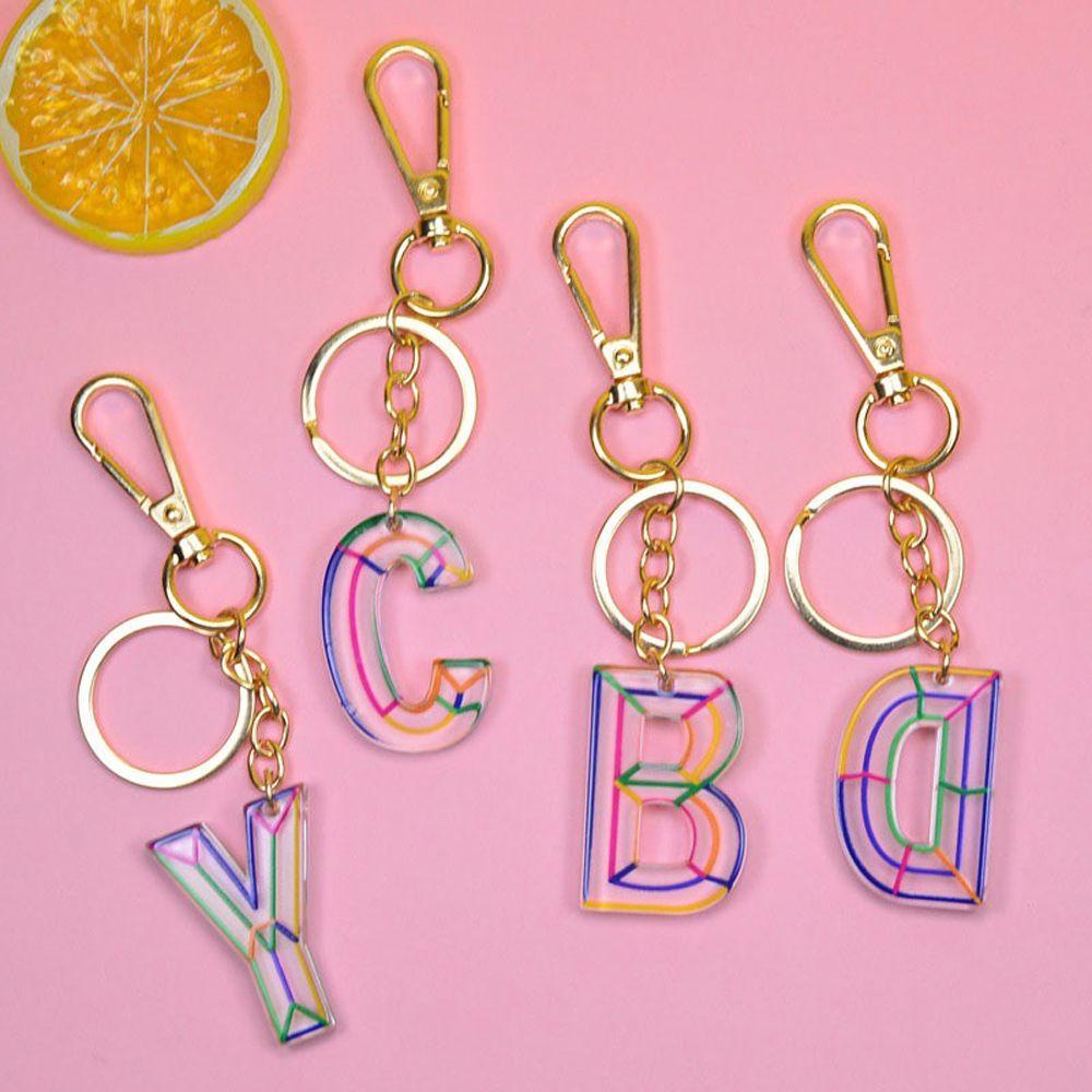 Móc Chìa Khóa Bằng Acrylic Trong Suốt In Chữ A Đến Z Sáng Tạo
