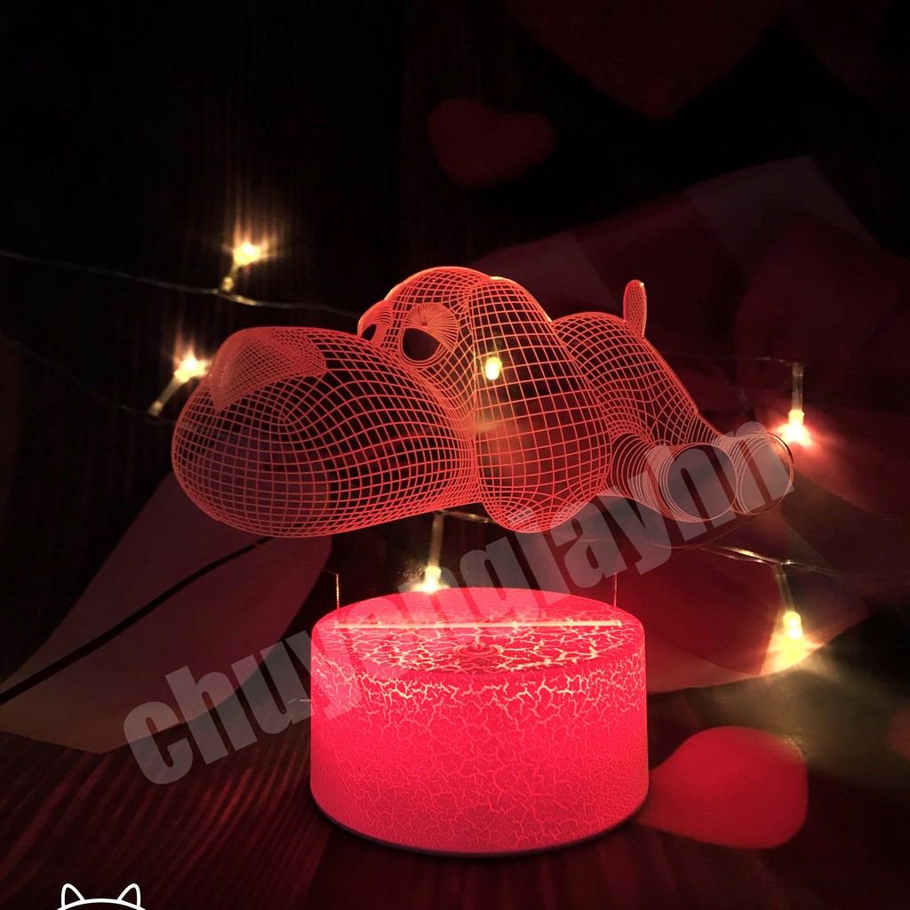 Đèn ngủ 3D CHÓ CON, đèn trang trí, quà tặng sinh nhật, quà tặng tình yêu
