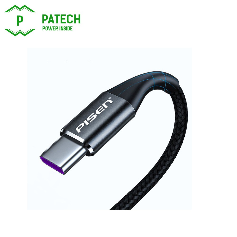 Cáp PISEN Pro Type-C 5A, 50W fully compatible - Coloful - (LS-TC09-2000 ) - Hàng chính hãng