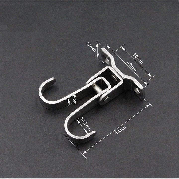 CÓ KÈM ỐC. MÓC TREO INOX XOAY ĐƯỢC 360 độ có 2 móc tiện treo đồ chắc chắn - TH914