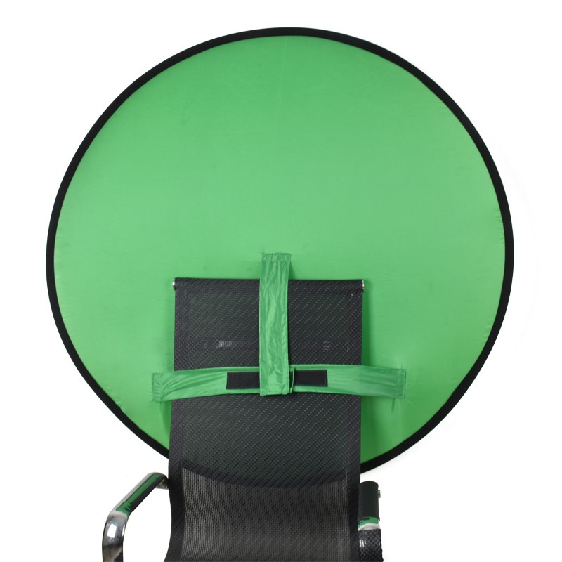 Phông tròn màu xanh gắn ghế chụp ảnh có thể gấp gọn 75cm chụp ảnh chân dung , phát trưc tiếp.