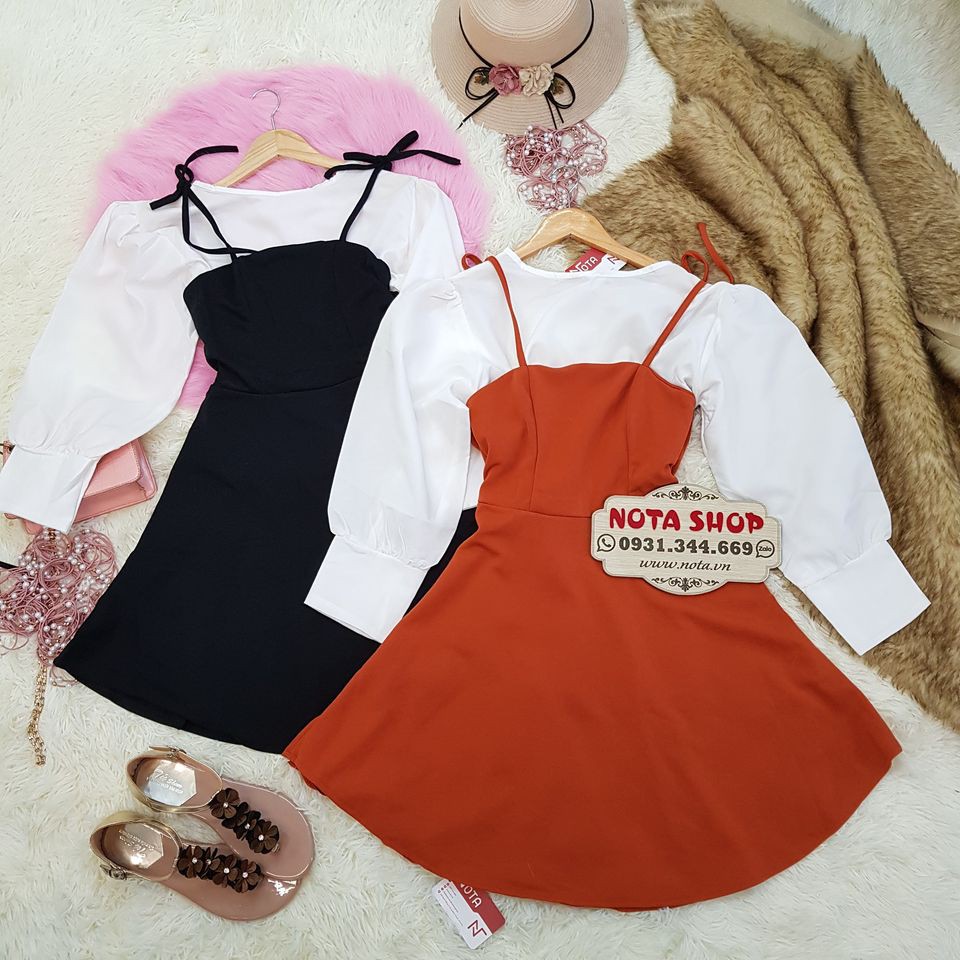 [Mã FAMAYWA2 giảm 10K đơn 50K] Set bộ áo hai dây tay bo voan lụa kết hợp với váy yếm 2 dây dễ thương và cá tính | BigBuy360 - bigbuy360.vn