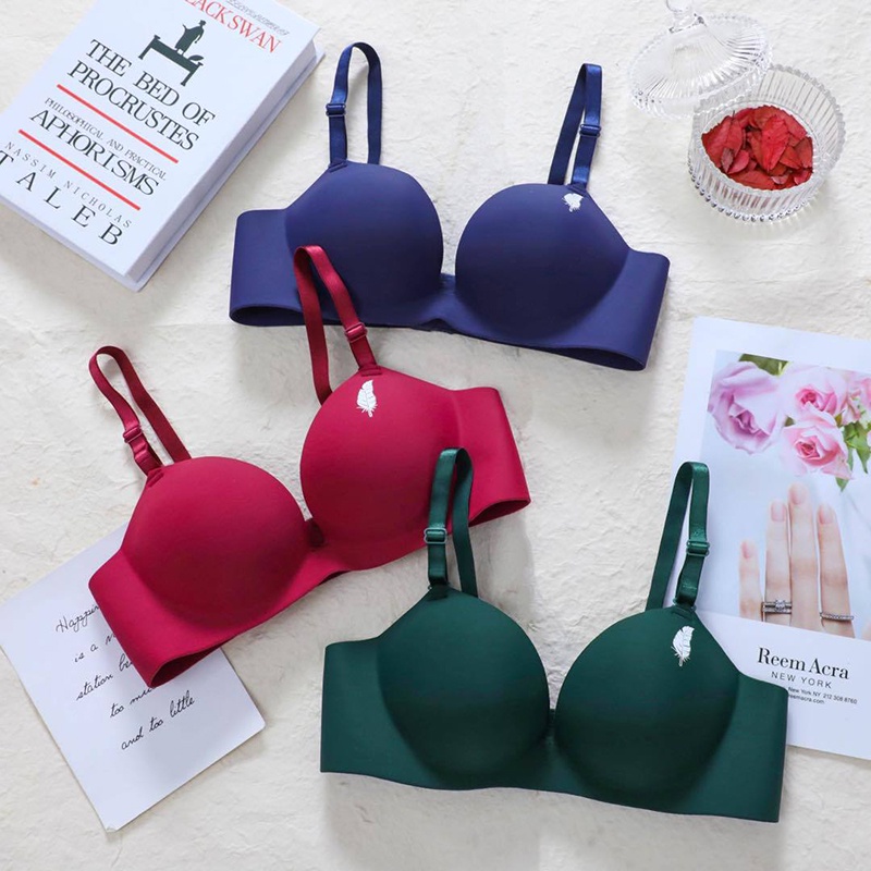 Áo lót nâng ngực cao su non lông vũ sang xịn mịn đệm bàn tay 3cm