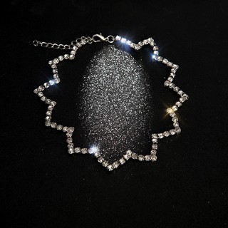 Vòng cổ choker đính đá zíc zắc sáng lấp lánh