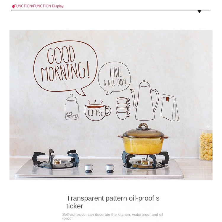 Miếng Dán Tường Họa Tiết Hoạt Hình Chống Thấm Nước/ Dầu Mỡ Chịu Nhiệt Độ Cao Tiện Dụng Cho Nhà Bếp