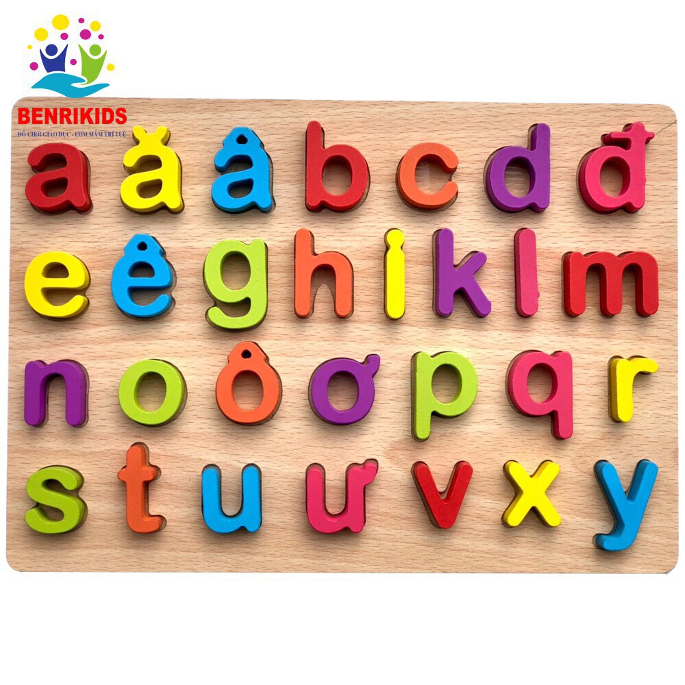 Bảng chữ cái tiếng việt, bảng chữ cái gỗ nổi chữ và số cho bé làm quen với chữ cái và số