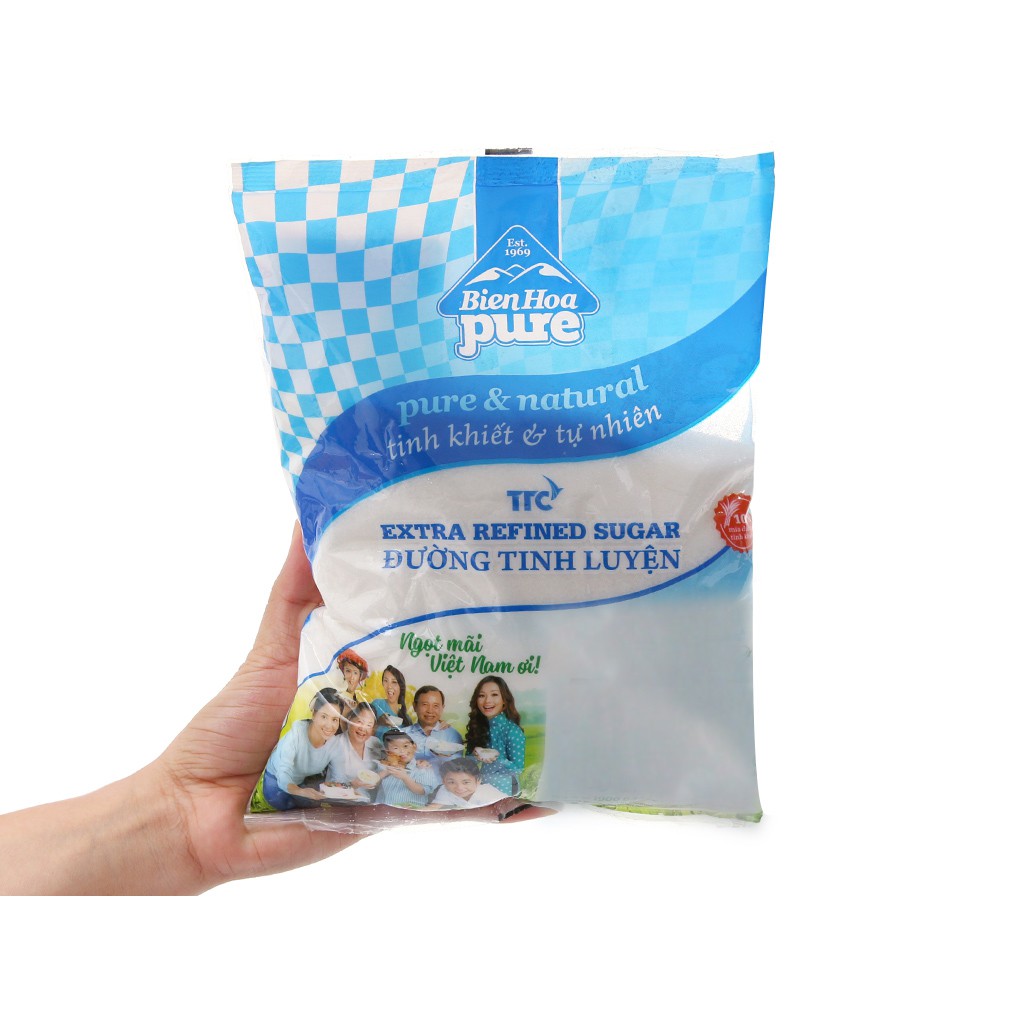 Đường tinh luyện Biên Hòa Pure gói 1kg.