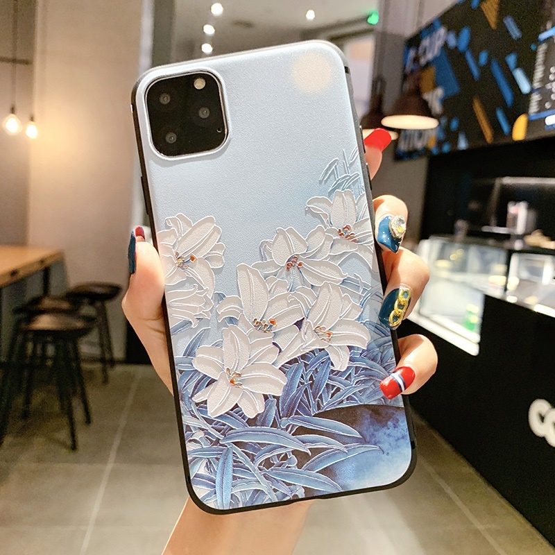 Ốp điện thoại TPU mềm họa tiết hoa 3D thích hợp cho Samsung Galaxy S21 S20 S10 S9 S8 Note 20 10 9 8 Plus Ultra Fe Lite