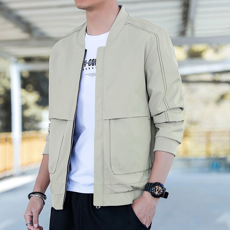 Men Jacket Fashion Collar Baseball Culture Korean Casual Youth Bomber jackets J168 | BigBuy360 - bigbuy360.vn