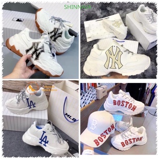 Giày MLB Boston hót hít, Giày Thể Thao Tăng Chiều Cao MLB Boston, LA, NY đế nâu ,chữ vàng .chữ đen bản đẹp