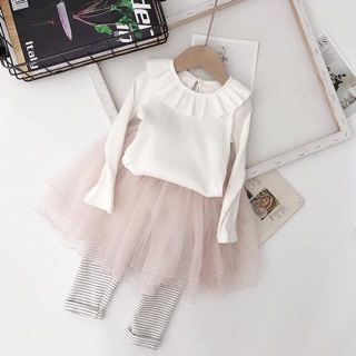 Áo cotton cổ bèo-đức-sen