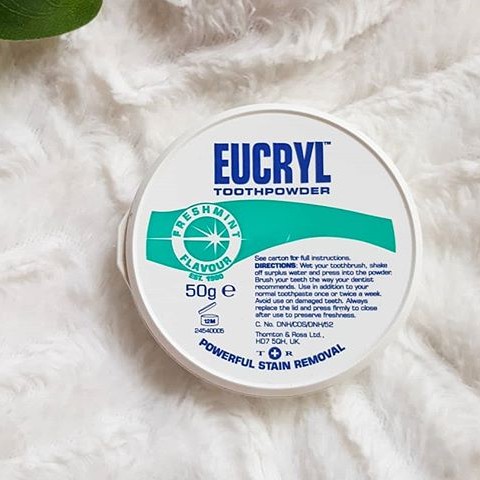 Bột Trắng Răng Eucryl 50g làm sạch răng, trắng răng và cho hơi thở thơm mát hơn