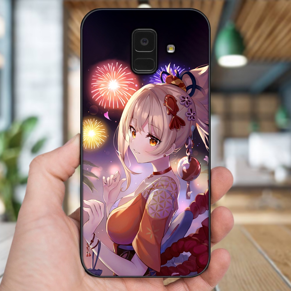 Ốp lưng Samsung A5 2018, A6 2018, A8 2018, J6 2018, A8 Plus viền đen in hình Yoimiya Genshin Impact