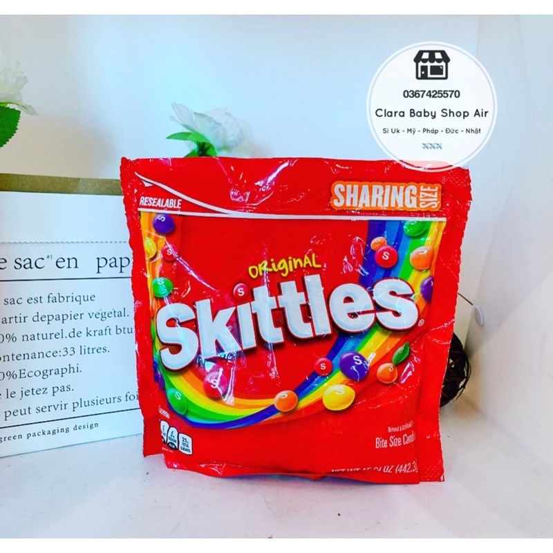 (Air/ Mỹ ) KẸO SKITTLES ORIGINAL HƯƠNG TRÁI CÂY của Mỹ 442g